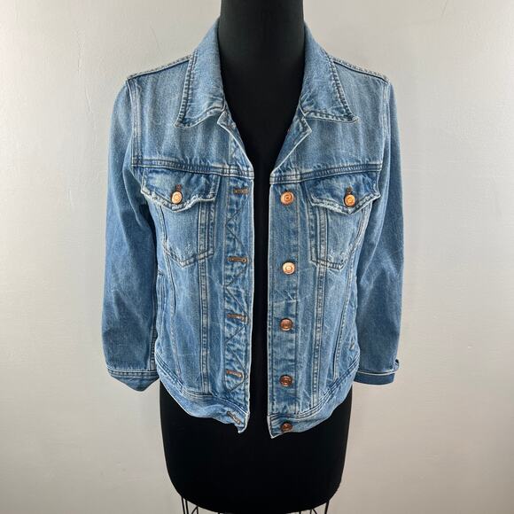 J. CREW Light Patriot Wash Blue Cotton Button Up Classic Denim Jean Jacket Sz S - Picture 4 of 11